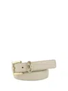 Ferragamo Double Hook Buckle Belt In Beige/khaki