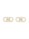 Ferragamo Double "hooks" Earrings With Crystals
