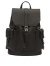 Ferragamo Leather Backpack Double Front Pockets In Brown