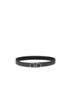 Ferragamo Double-sided Adjustable Gancini Belt In Black