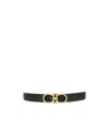 Ferragamo Double-sided Adjustable Gancini Belt In Black