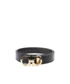 Ferragamo Double-sided Adjustable Gancini Belt In Black