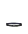 Ferragamo Double-sided Adjustable Gancini Belt In Black