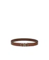 Ferragamo Double-sided Adjustable Gancini Belt In Brown