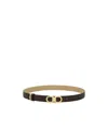 Ferragamo Black Reversible Gancini Belt In Nude