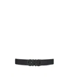 Ferragamo Black Reversible Belt With Gancini Buckle On The Front And All-over Gancini Motif In Black