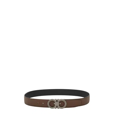 Ferragamo Double-sided Adjustable Waist Belt In Green