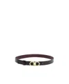 Ferragamo Double-sided Adjustment Gancini Belt In Black