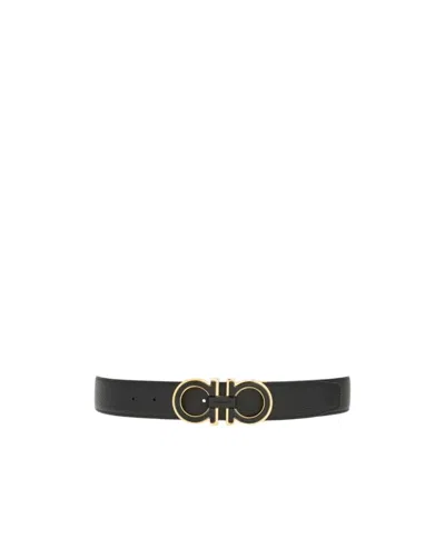 Ferragamo Double-sided Belt In Black