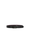 Ferragamo Men Black Leather Reversible Gancini Belt In Black