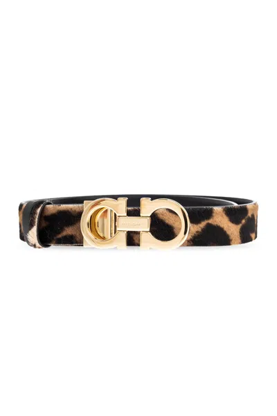 Ferragamo Double-sided Belt In Brown