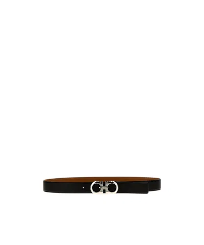 Ferragamo Double-sided Belt In Black