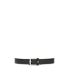 Ferragamo Fixed Belt With A Square Buckle In Black