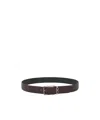 Ferragamo Reversible Leather Buckled Belt In Black