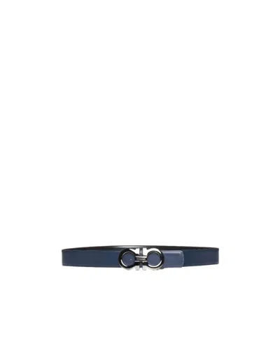 Ferragamo Double-sided Belt In Blue