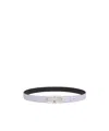 Ferragamo Gancini Reversible Grained Leather Belt In Lavender