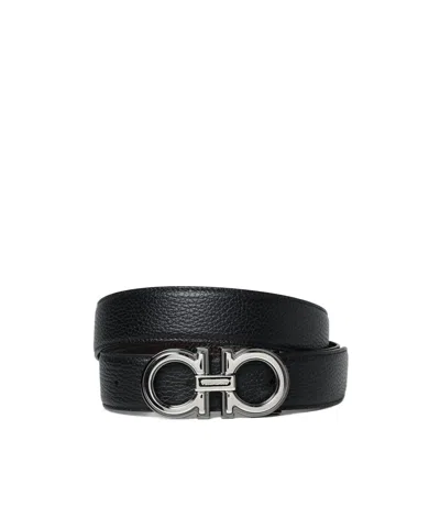 Ferragamo Double-sided Belt In Black