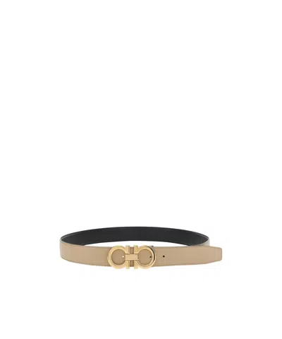 Ferragamo Double-sided Belt In Nude