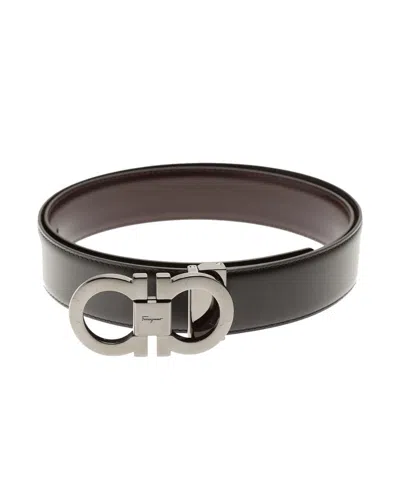 Ferragamo Double-sided Buckle Belt In Black