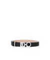 Ferragamo Double-sided Buckle Logo Belt In Black