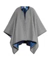 Ferragamo Geometrical Renaissance-print Reversible Cape In Gray