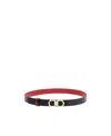 Ferragamo Smooth Leather Reversible Gancini Belt In Black