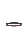 Ferragamo Double-sided Gancini Belt In Black