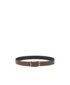 Ferragamo Double-sided Gancini Belt In Black