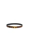 Ferragamo Squared Gancini Leather Belt In Brown