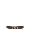 Ferragamo Adjustable Reversible Gancini Belt In Red