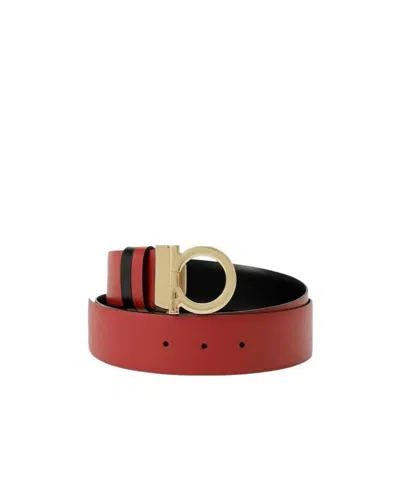 Ferragamo Double-sided Logo Buckle Belt In Brown