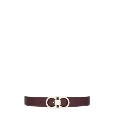 Ferragamo Double-sided Logo Buckle Belt In Red