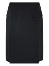 Ferragamo Double-slit Midi Skirt In Black