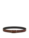 Ferragamo Double Square Belt In Brown