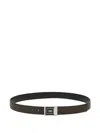 Ferragamo Reversible Leather Belt Square Buckle In Brown