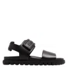 Ferragamo Double Strap Sandals In Black