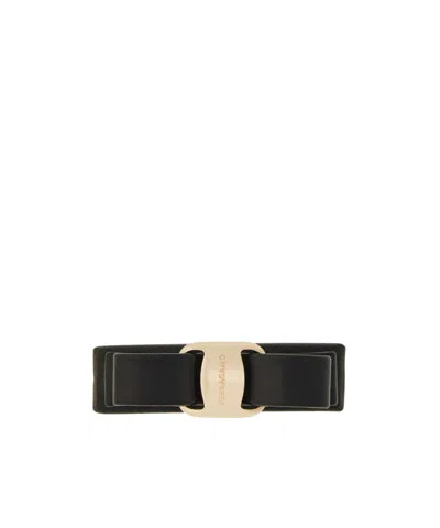 Ferragamo Double Vara Bow Hair Clip In Neutral