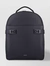 Ferragamo Double Zip Leather Backpack In Grey