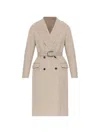 Ferragamo Double-breasted Coat In Neutral