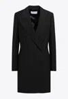 Ferragamo Black Double-breasted Wool-blend Suit In Black