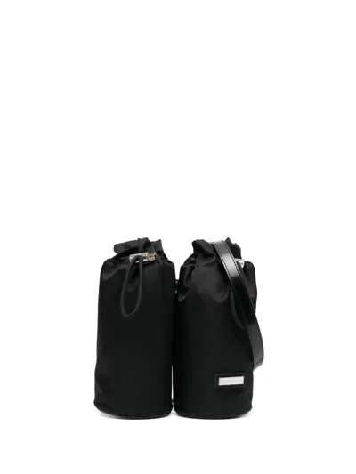 Ferragamo Double-pouch Calf Leather Belt Bag In Black