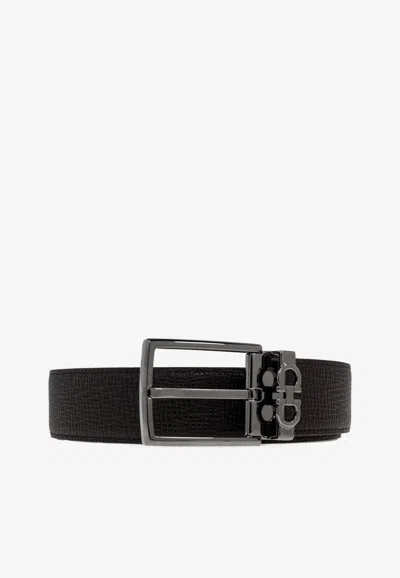 Ferragamo Double-sided Reversible Belt In Brown