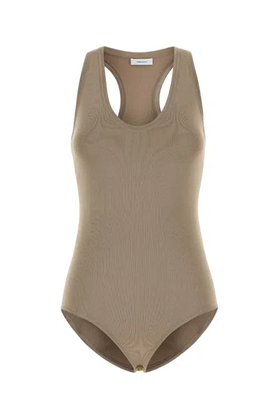 Ferragamo Dove Grey Stretch Viscose Blend Bodysuit