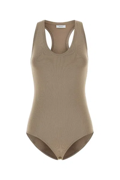 Ferragamo Dove Grey Stretch Viscose Blend Bodysuit