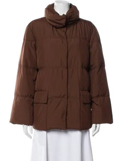 Pre-owned Ferragamo Down Jacket In Brown