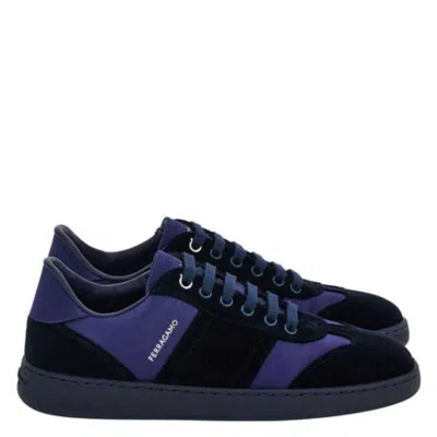 Ferragamo Dracone Low-top Sneakers In Blue