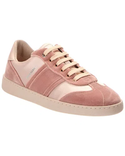 Ferragamo Dracone Velvet Sneaker In Multi
