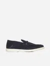 Ferragamo Drame Leather Loafers In Blue