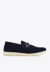 Ferragamo Drame Leather Loafers In Blue