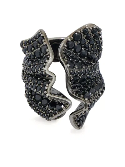 Ferragamo Drape Ring In Black